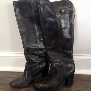 Isola charcoal above the calf heeled boots